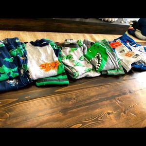 Six pair of boys size 2T pajama sets